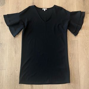 GB Gianni Bini Black Ruffle Sleeve Mini Dress LBD - size Medium